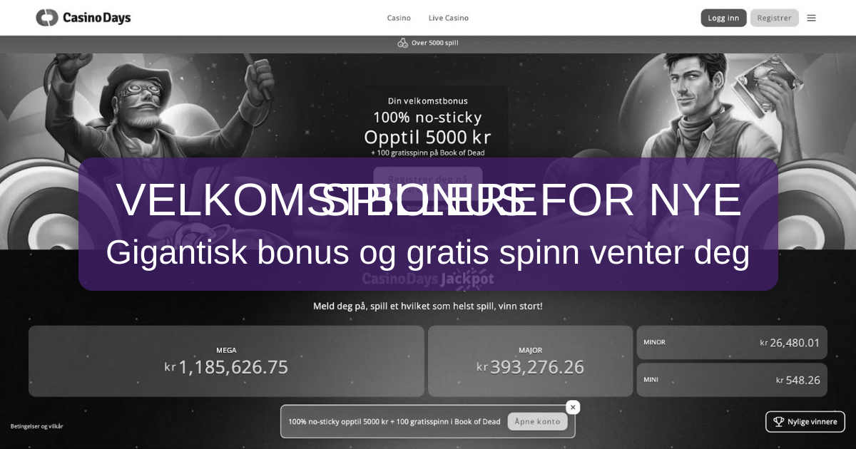 Casino Days - nettcasino for norske spillere